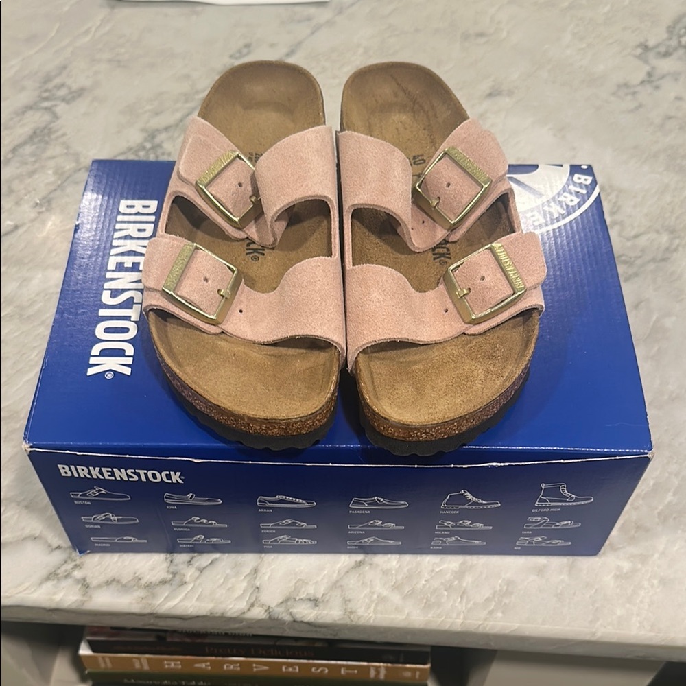 Birkenstock light rose Arizona Suede Sandals